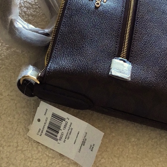 Large COACH black and brown Crossbody bag - Picture 8 of 8